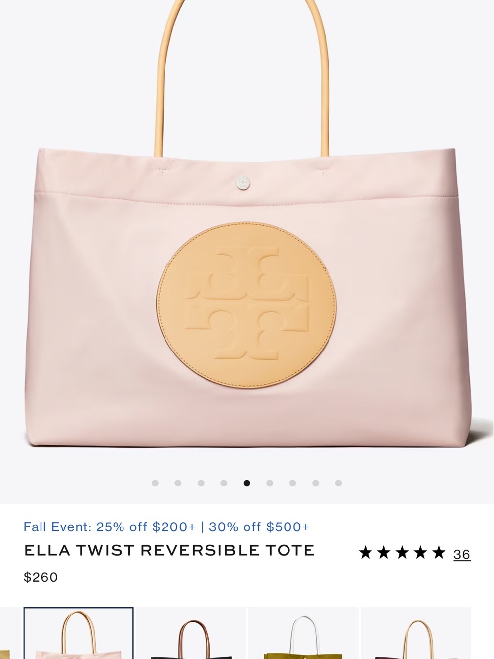 Brand New Tory Burch Ella Twist Reversible Tote